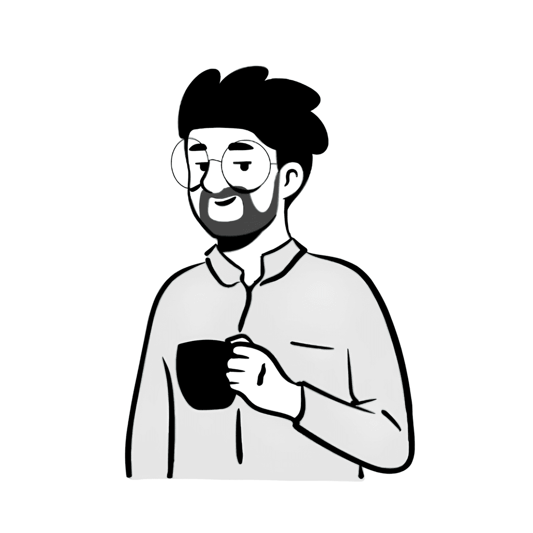 Avatar holding a cup of coffee